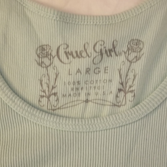 Cruel Girl Mint Green Ribbed Tank Top - L - Picture 4 of 9
